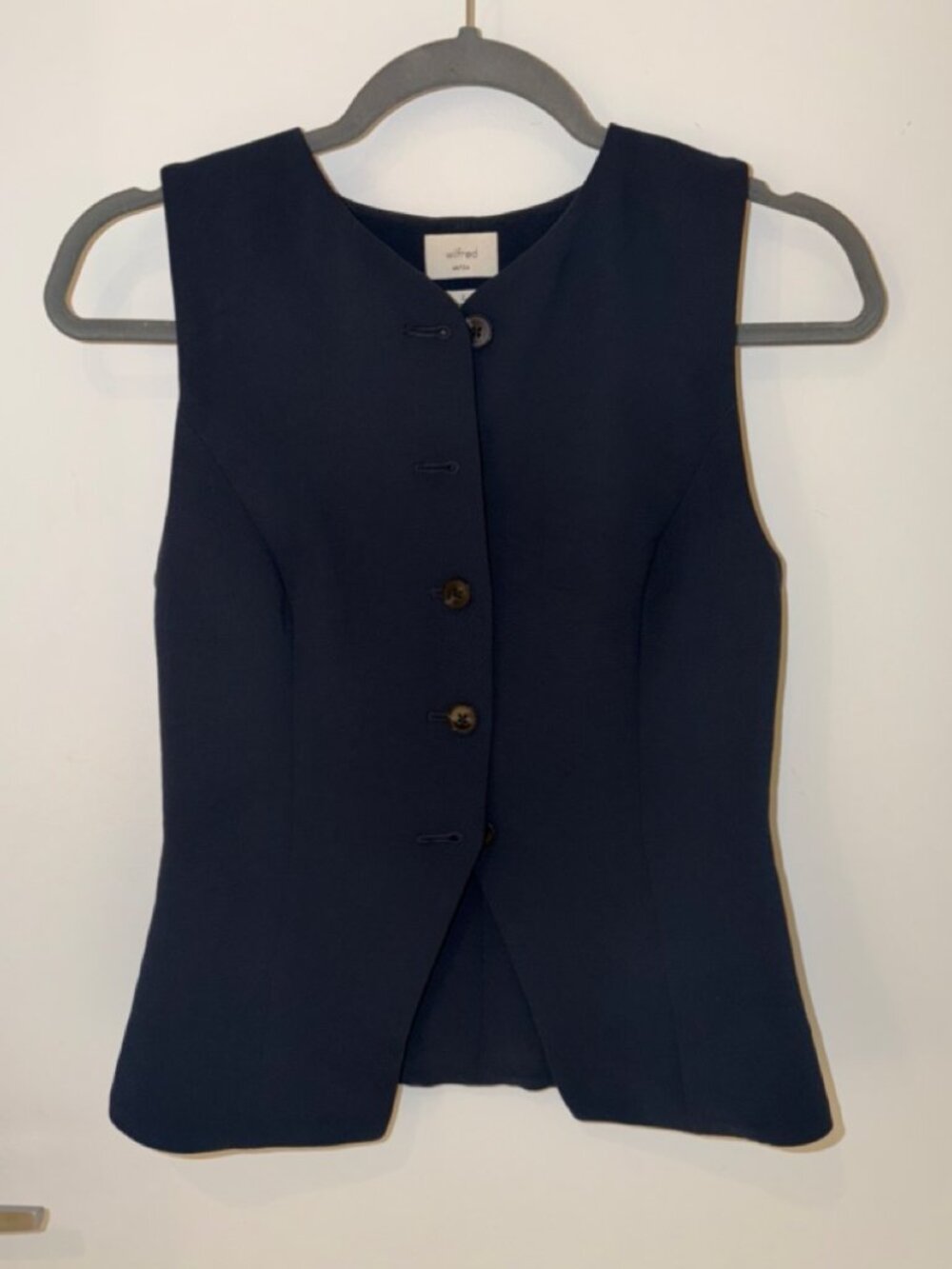 Aritzia Wilfred Regal Vest, Size 2, Navy blue